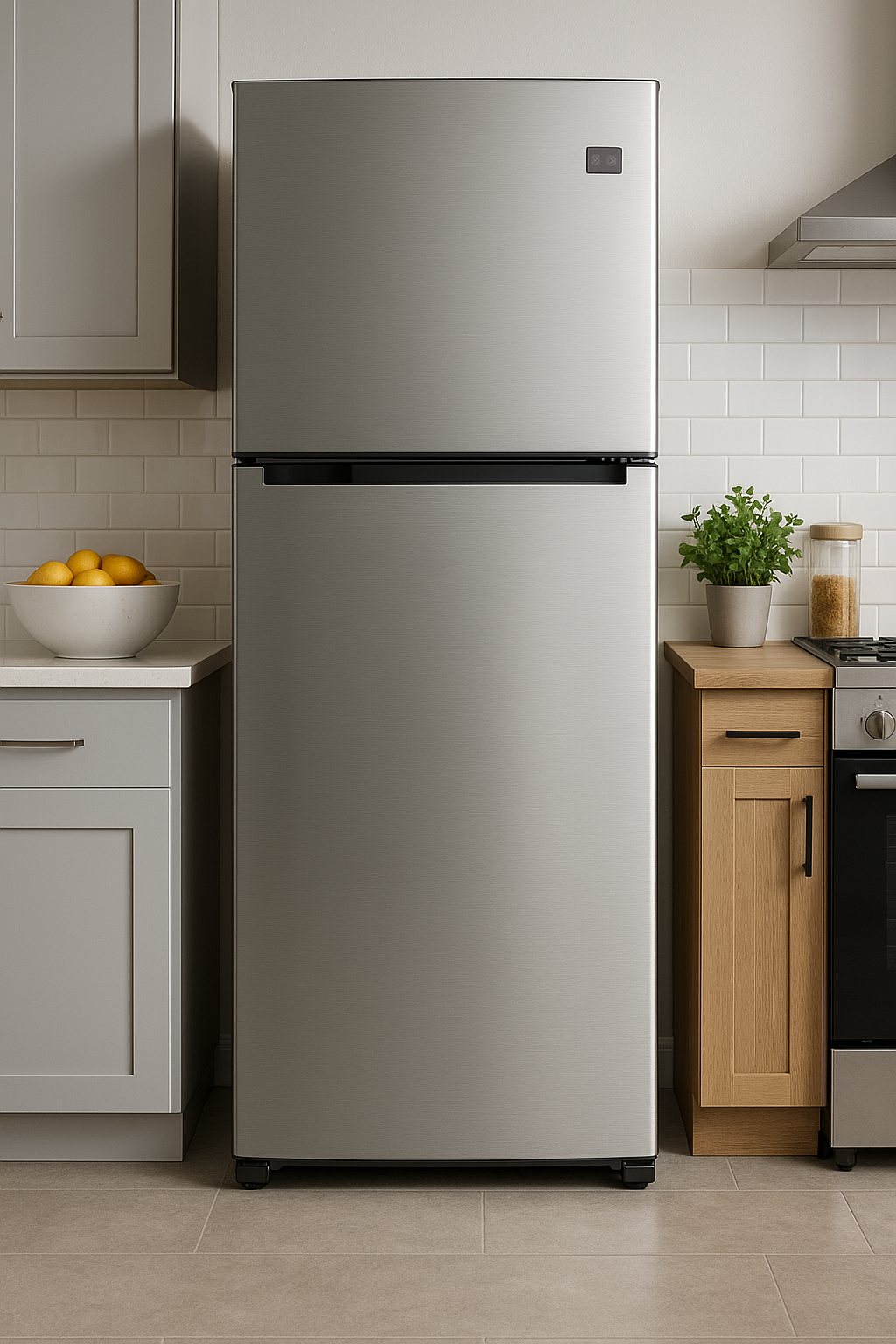 Geladeira frost free em cozinha moderna