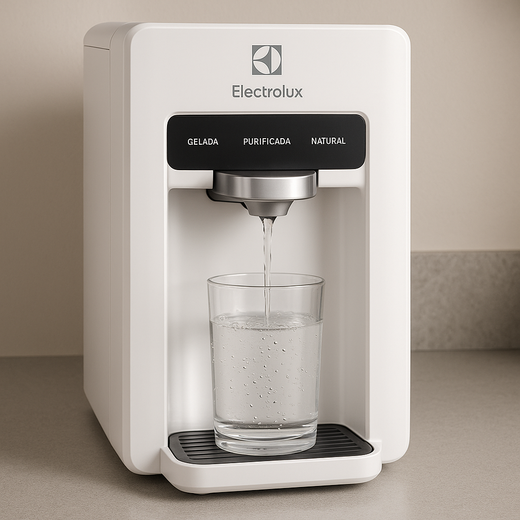 Purificador de água moderno em cozinha